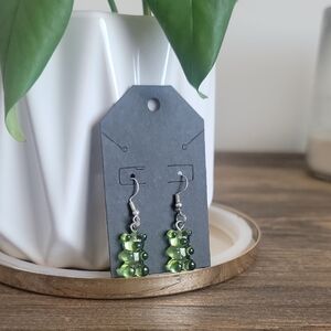 Fun Green Gummy Bear Earrings